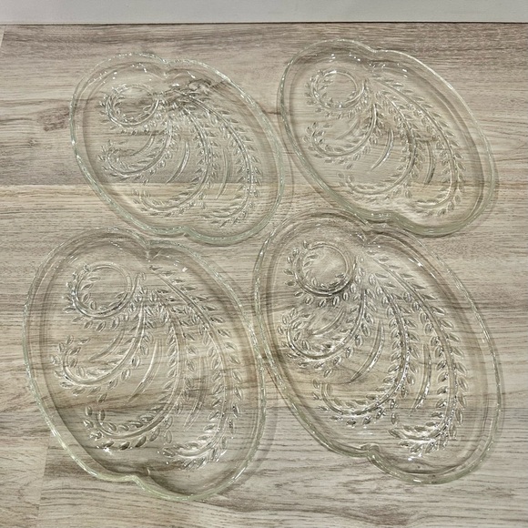 Vintage 1950s 8pc Federal Glass Homestead Snack Set Cups Plates Original Box - Picture 6 of 10